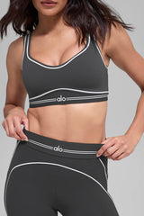 Airbrush Heart Throb Bra - Anthracite/White