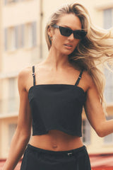 Cropped Connection Tank - Black