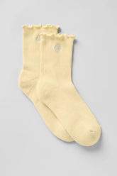 Women's Lettuce Edge Sock - Warm Butter