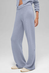 Wool Cashmere High-Waist New Class Wide Leg Pant - Winter Frost