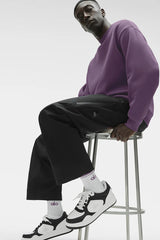 Unisex Half-Crew Throwback Sock - White/Plum Kiss