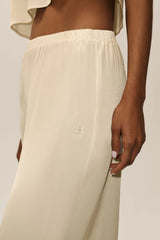 Silk Blend High-Waist Radiance Pant - Sandy Beige