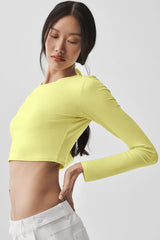 Alosoft Crop Finesse Long Sleeve - Sunshine
