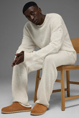 Unisex Wool Cashmere New Class Crewneck Sweater - Bone Heather