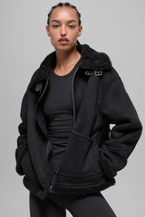 Faux Shearling Grand Jacket - Black