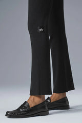 Denim Knit High-Waist Flare Pant - Black/Anthracite