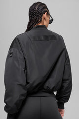 Faux Fur Urbanite Bomber - Black/Ivory