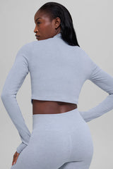 Seamless Two Tone Rib Jacket - Winter Frost Heather