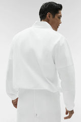 Light Weight Takeaway Track Pullover - White