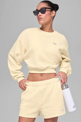 Cropped Accolade Crewneck - Candlelight Yellow