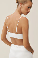 Linen Blend Riviera Bra - White