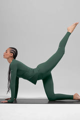Airbrush Winter Warm High-Waist Nocturne Legging - Clover Green