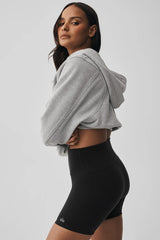 Sweet Escape Zip Up Hoodie - Athletic Heather Grey