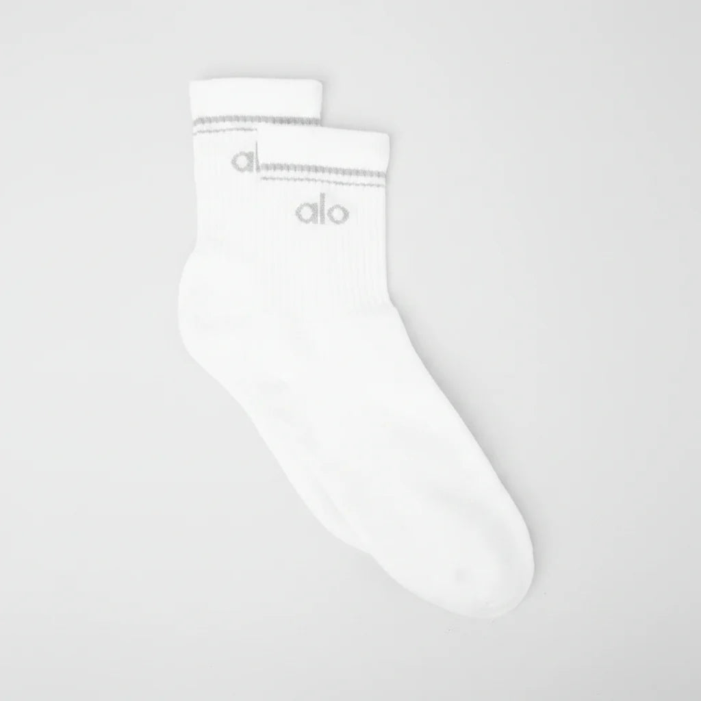 Unisex Half-Crew Throwback Sock - White/Titanium