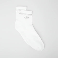 Unisex Half-Crew Throwback Sock - White/Titanium