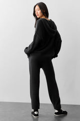 Wool Cashmere New Class Full Zip Hoodie - Black