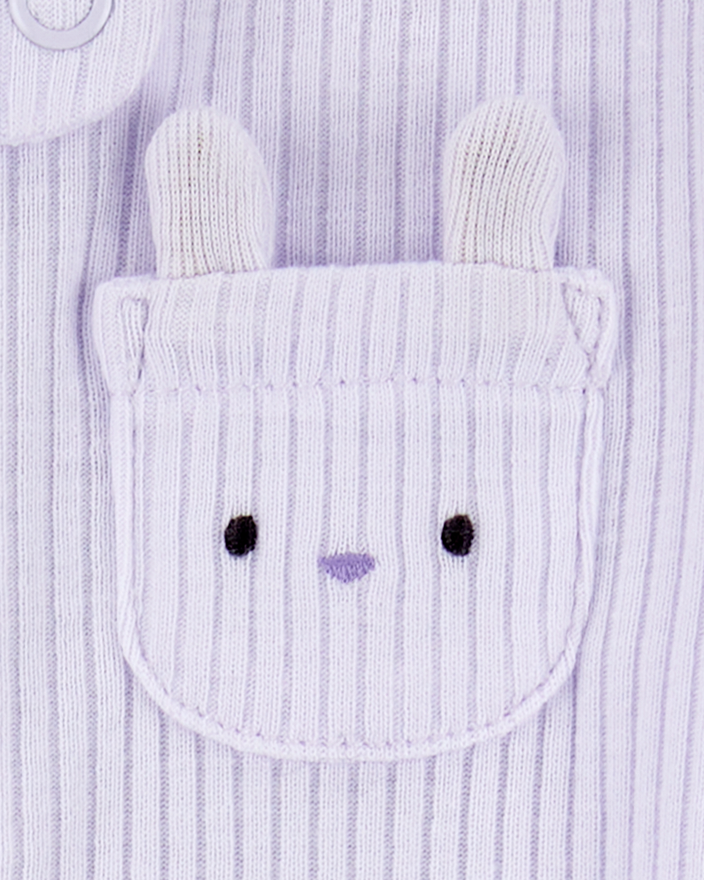 Baby Girl Bunny 2-Way Zip Ribbed Sleep & Play Pajamas - Purple