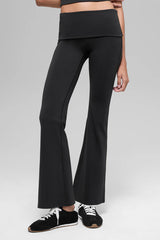 ALO Softsculpt 7/8 Foldover Flare Legging - Black