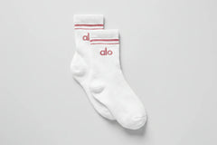 Unisex Half-Crew Throwback Sock - White/Pink Wild Rose