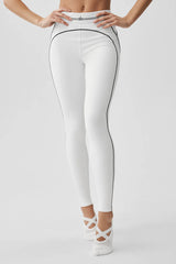 Airbrush High-Waist Heart Throb Legging - White/Black