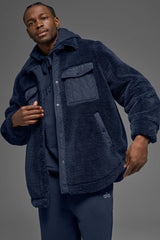 Sherpa Edge Shacket - Navy