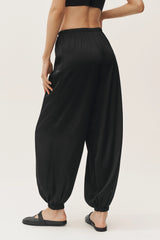 Silk Blend High-Waist Radiance Pant - Black