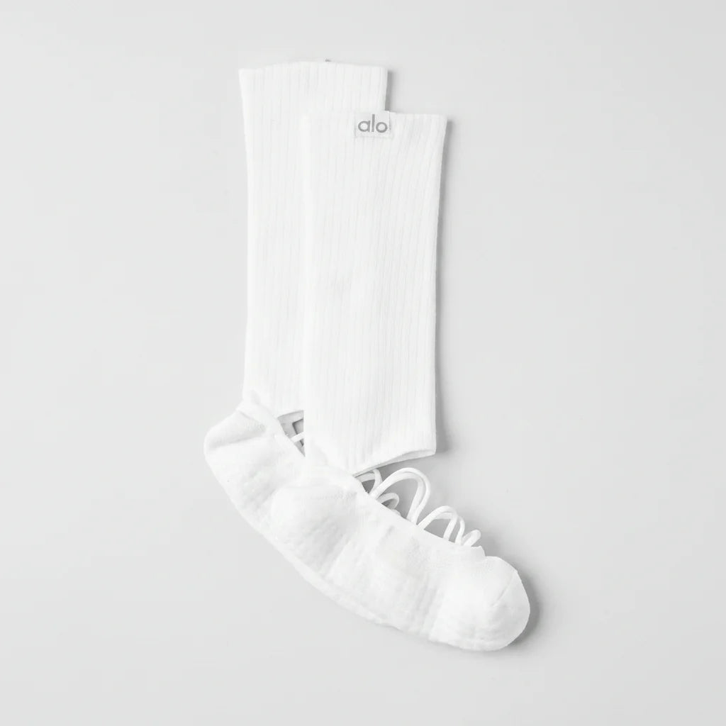 Women's Strappy Siren Grip Sock - White