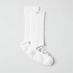 Women's Strappy Siren Grip Sock - White