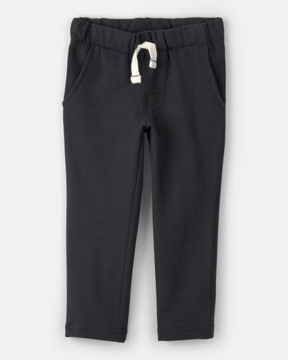 Toddler Boy Pull-On French Terry Pants - Black