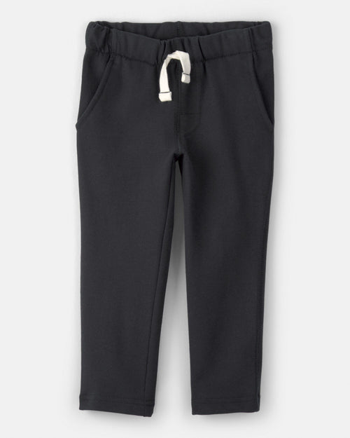 Toddler Boy Pull-On French Terry Pants - Black