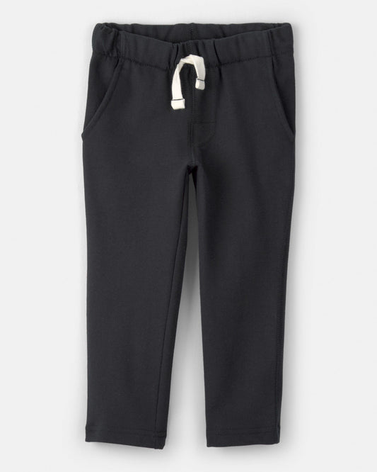 Toddler Boy Pull-On French Terry Pants - Black