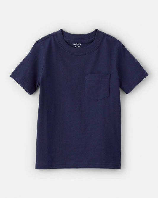 Toddler Solid Short-Sleeve Pocket Tee - Navy