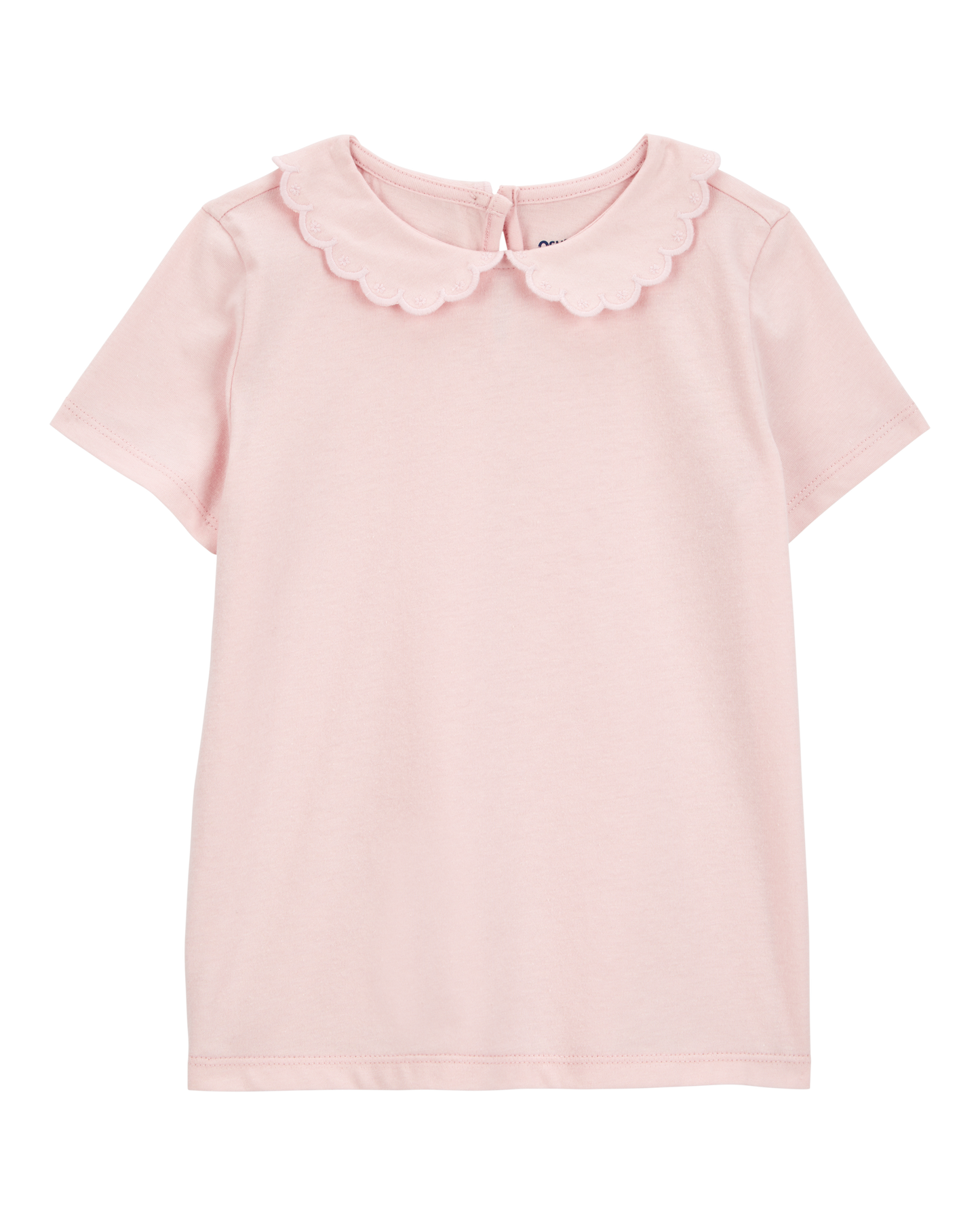 Toddler Scalloped Collar Short-Sleeve Top - Pink