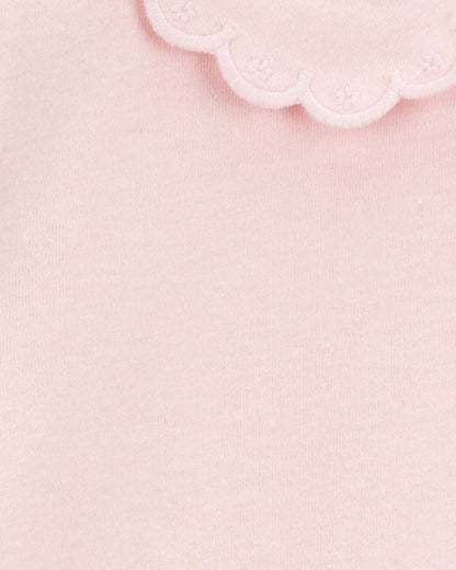 Toddler Scalloped Collar Short-Sleeve Top - Pink