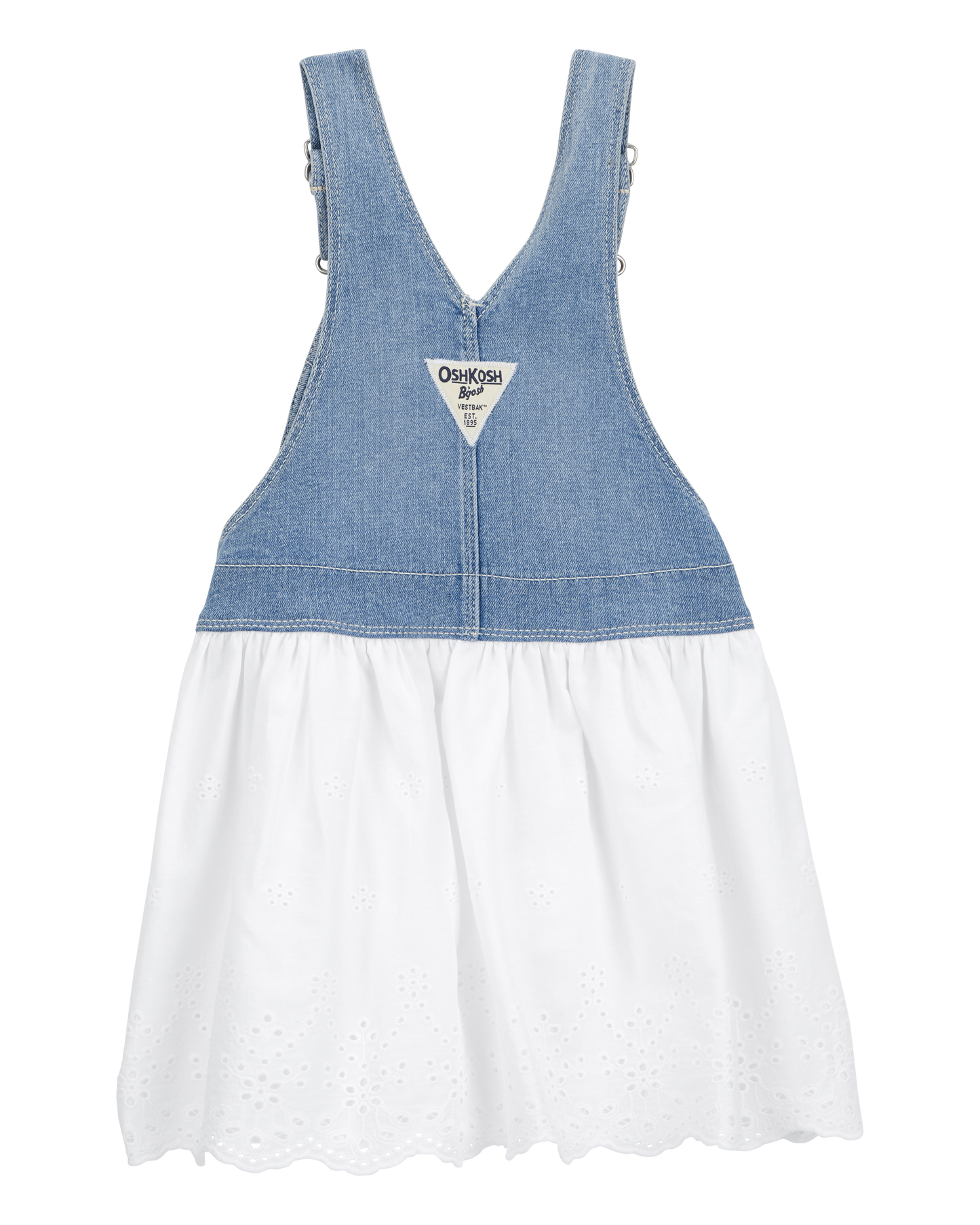 Toddler Stretch Denim Eyelet Jumper Dress