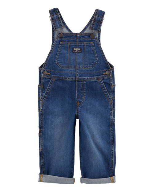 Toddler Stretch Denim Overalls - Dark Wash