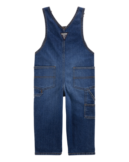 Toddler Stretch Denim Overalls - Dark Wash