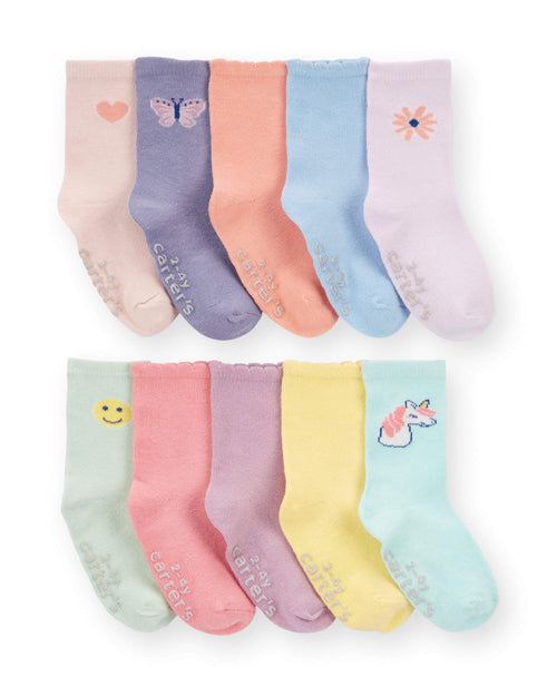 Toddler Girl 10-Pack Crew Socks