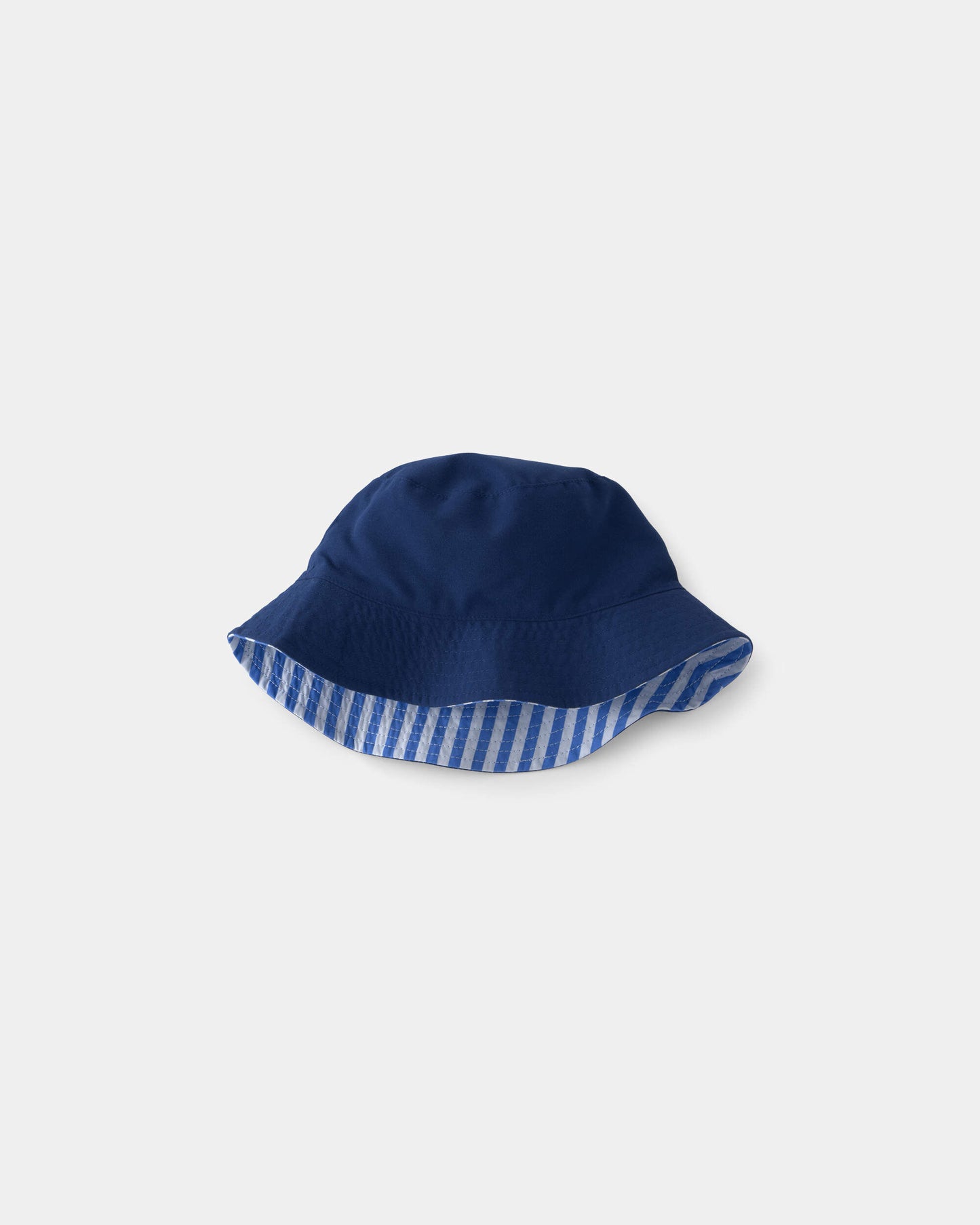 Toddler Boy Reversible Stripe Bucket Swim Hat - Blue