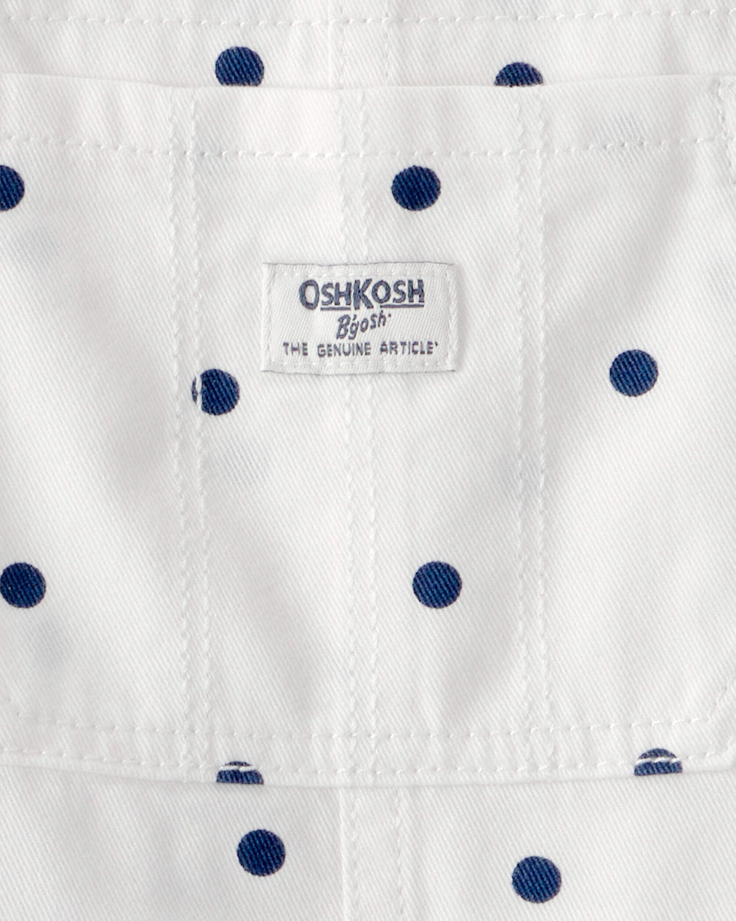 Toddler Girl Polka Dot Shortall - White/Blue