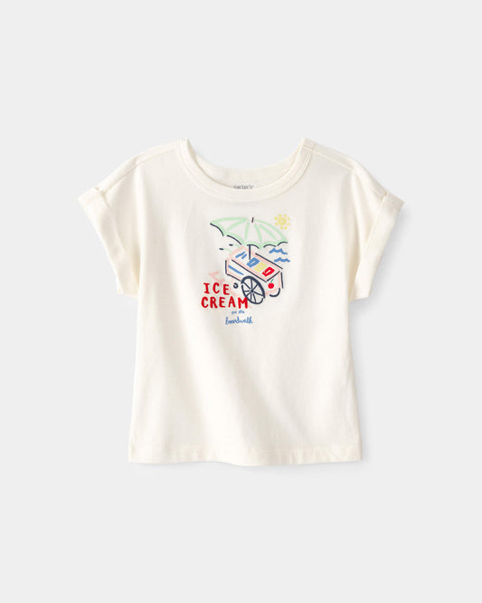 Toddler Girl Ice Cream Top - Cream