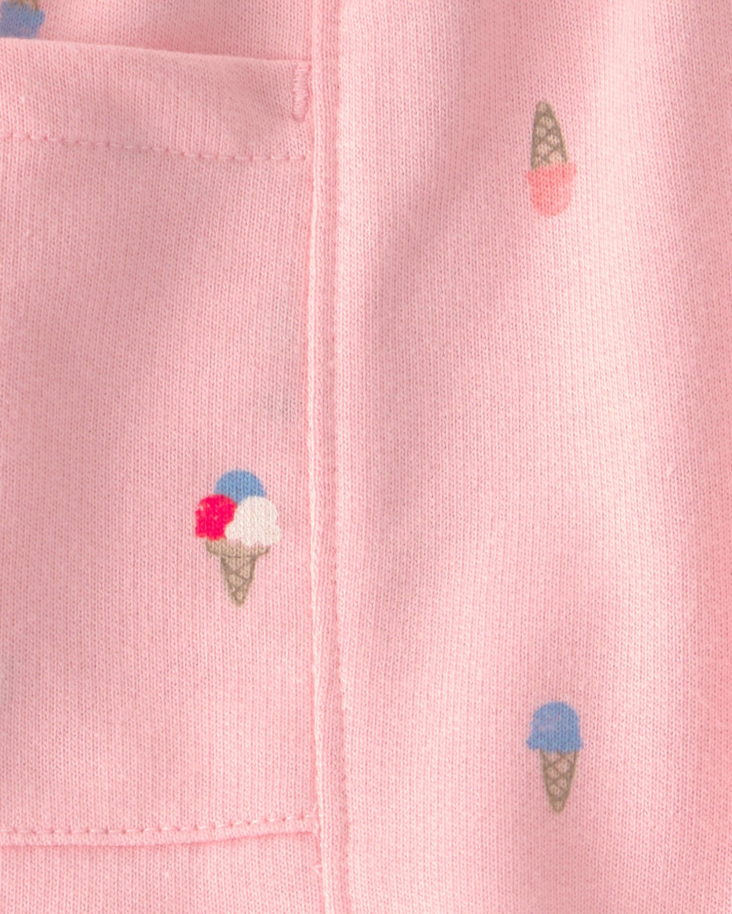 Toddler Girl Ice Cream French Terry Shorts - Pink