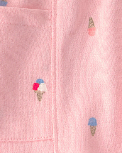 Toddler Girl Ice Cream French Terry Shorts - Pink
