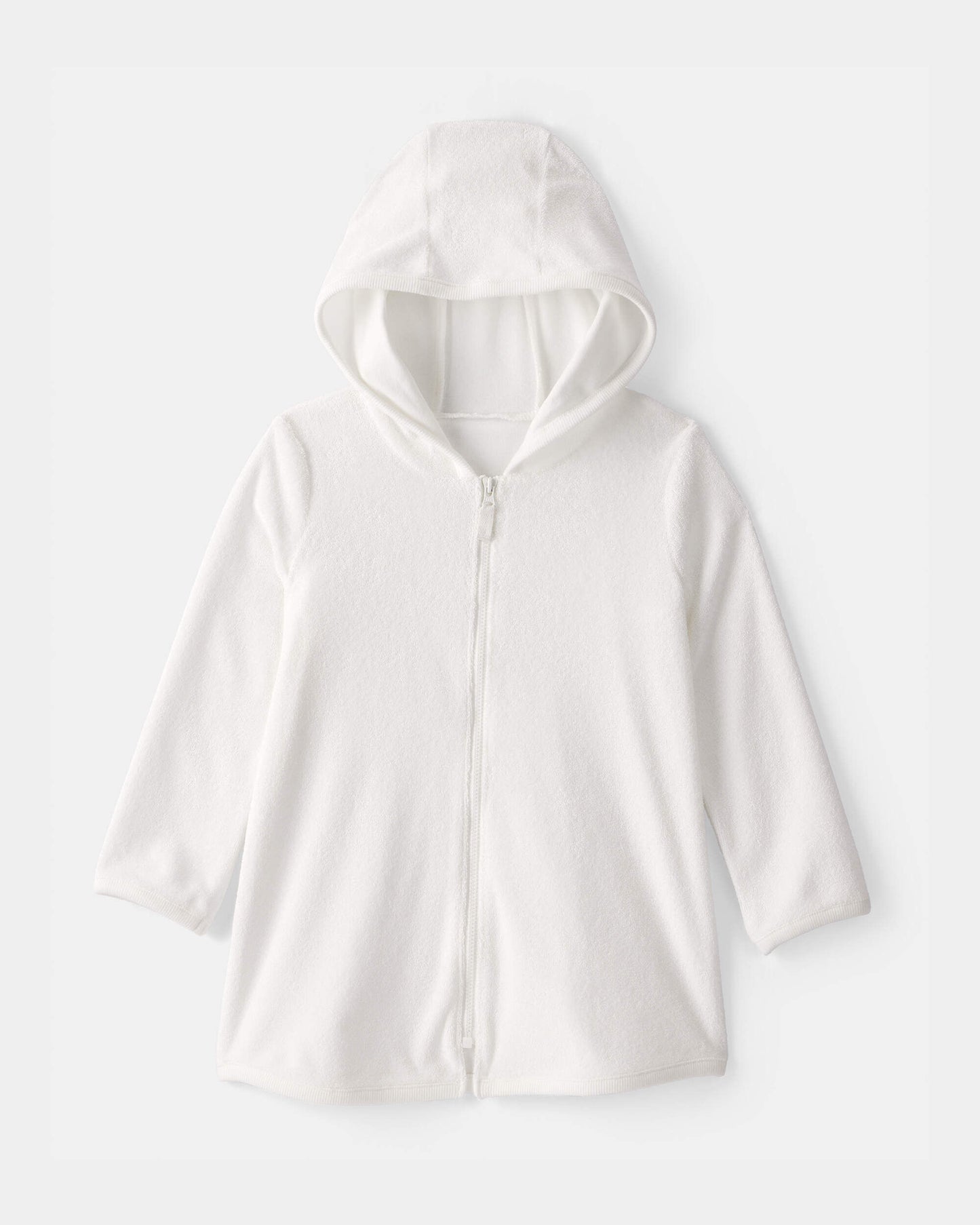 Toddler Girl Terry Cover Up - White