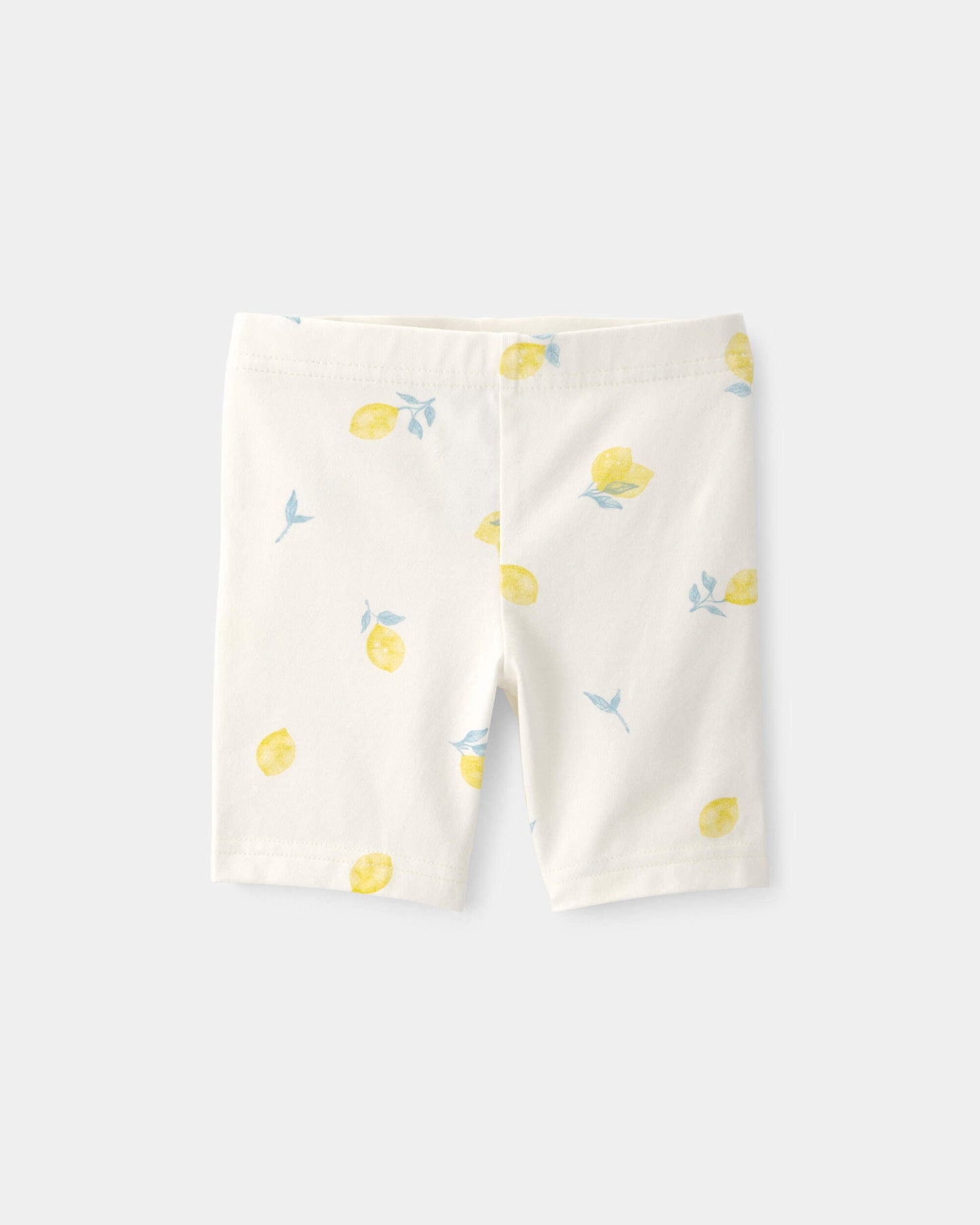 Toddler Girl Lemon Bike Shorts - Cream
