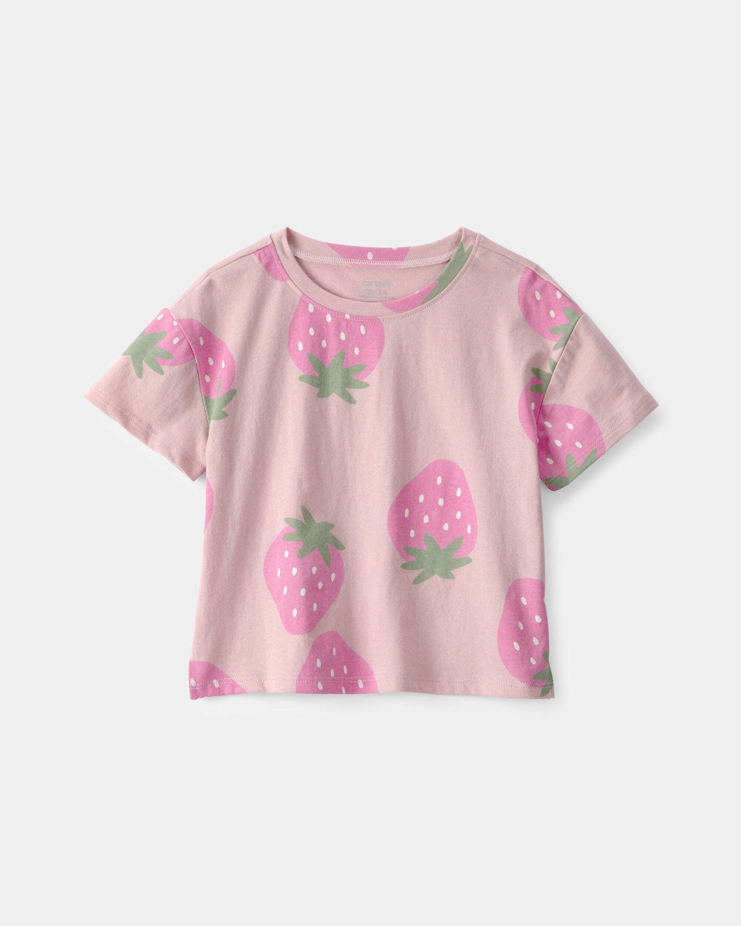 Toddler Girl Strawberry Relaxed Top - Pink