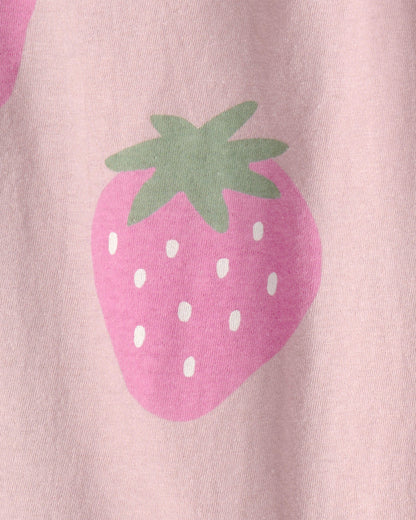 Toddler Girl Strawberry Relaxed Top - Pink
