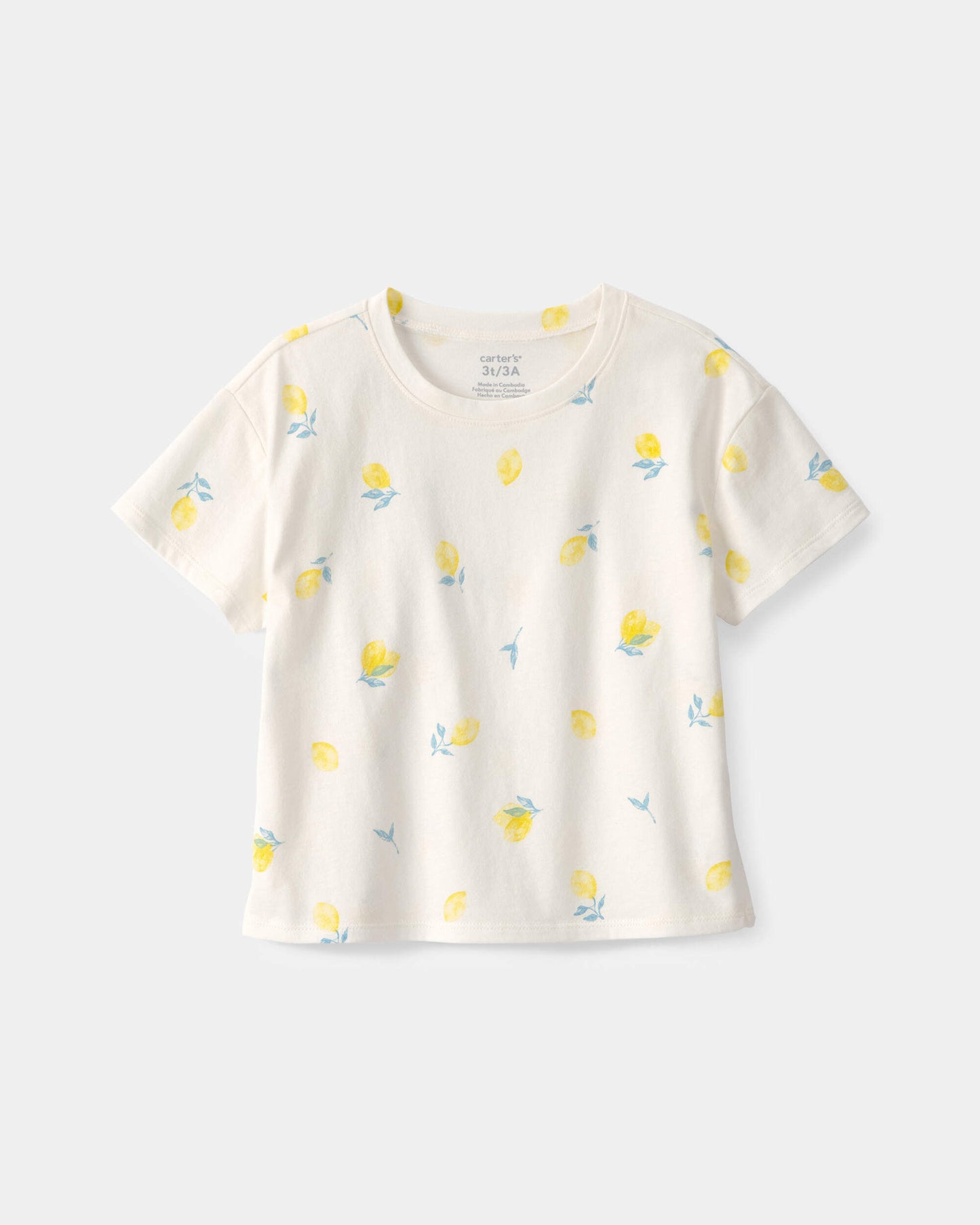 Toddler Girl Lemon Relaxed Top - Cream