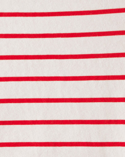 Toddler Girl Striped Short-Sleeve Dress - Red/Ivory