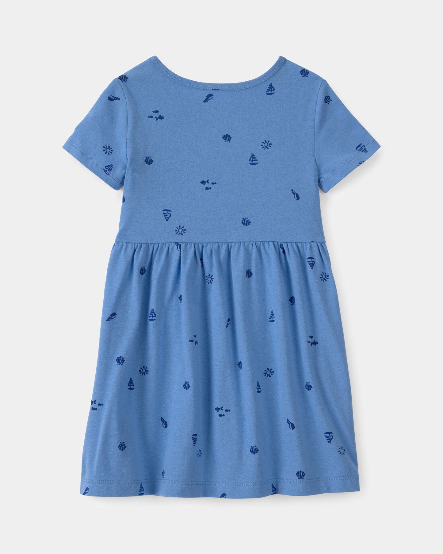 Toddler Girl Seashell Short-Sleeve Dress - Blue